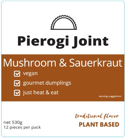 Mushroom & Sauerkraut Pierogi - vegan -